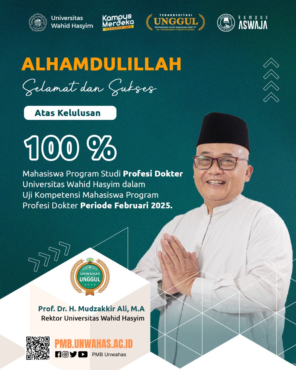 Prestasi Gemilang 100 Mahasiswa Profesi Dokter Unwahas Lulus Uji